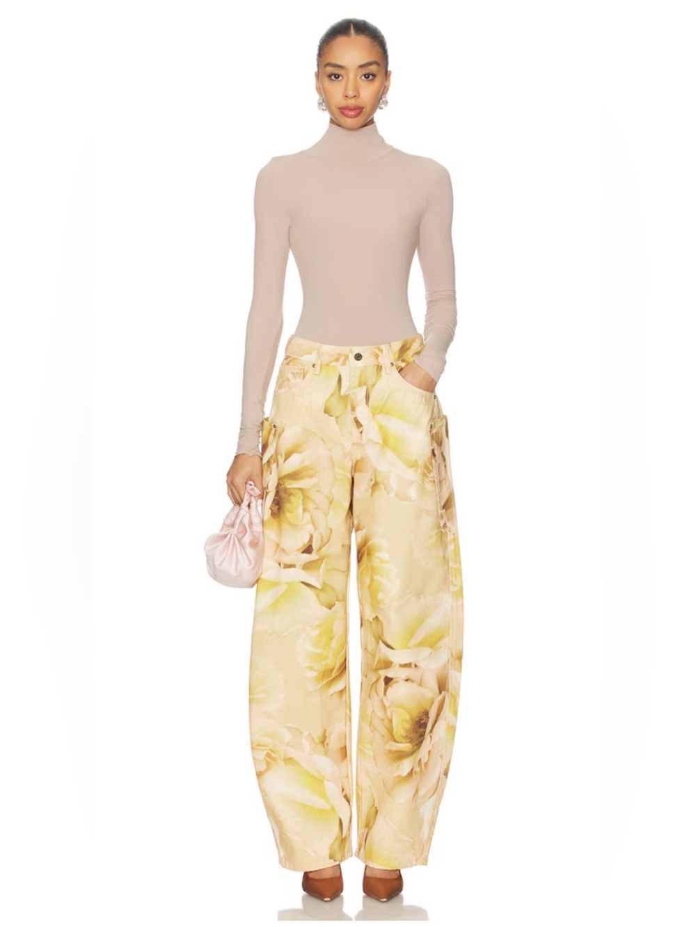 AFRM Bexley Floral Barrel Jeans